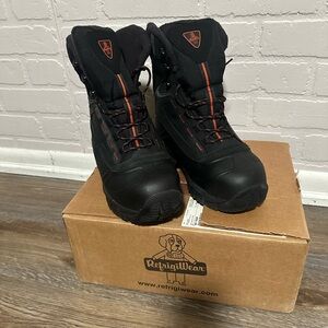 RefrigiWear Men's Black and Orange Insulated Boots